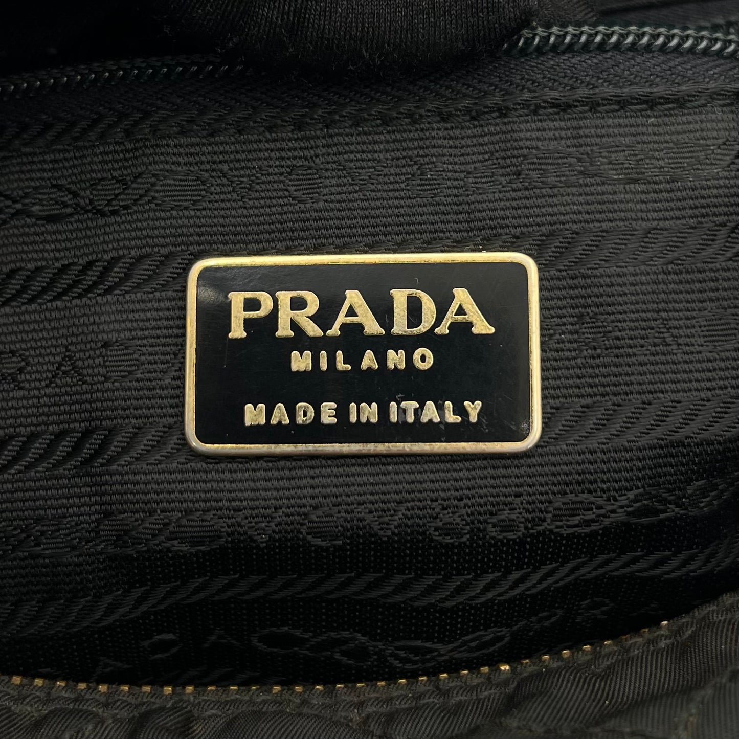Prada Black Quilted Nylon Flap Chain Bag GHW
