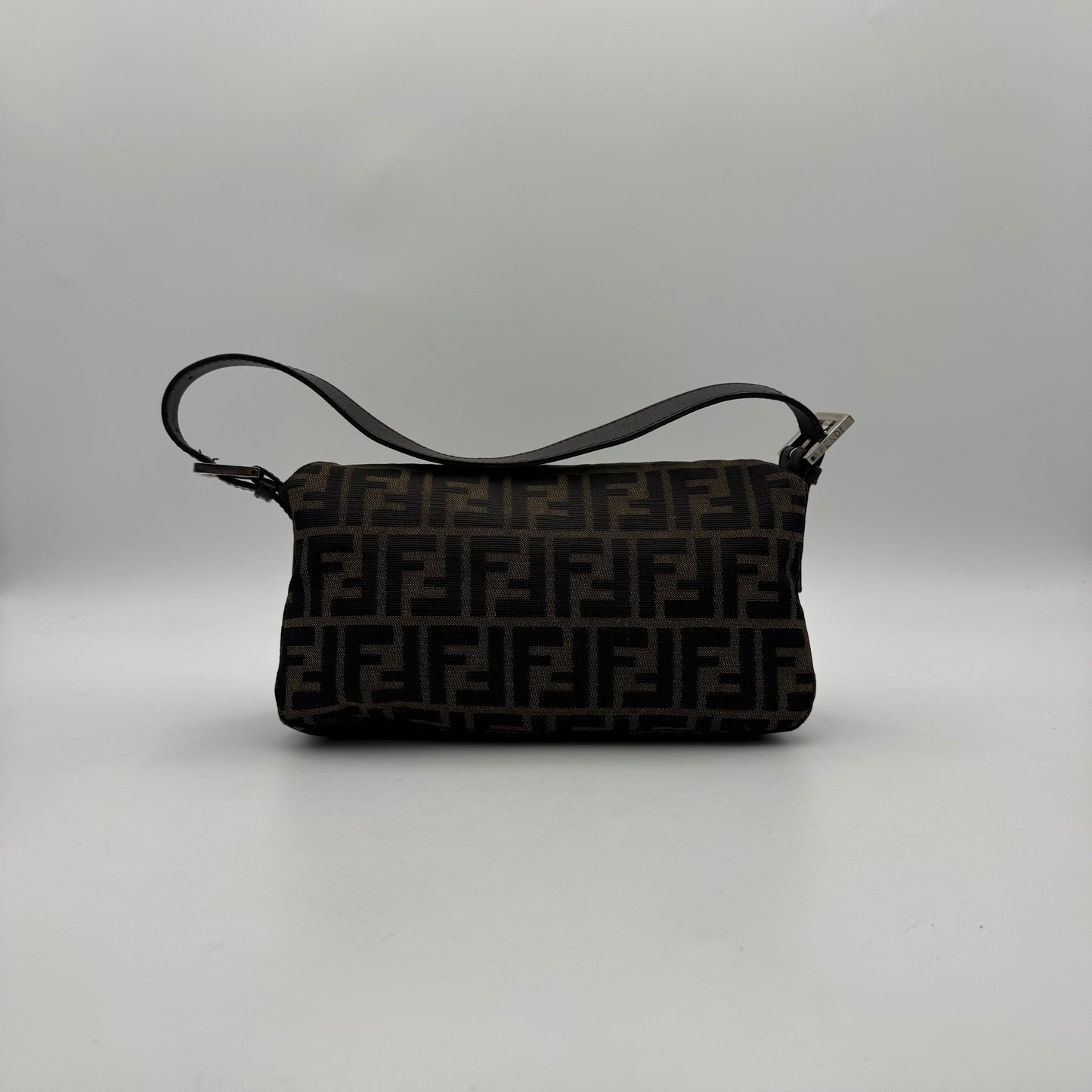 Fendi Tobacco Zucca Double Flap Baguette