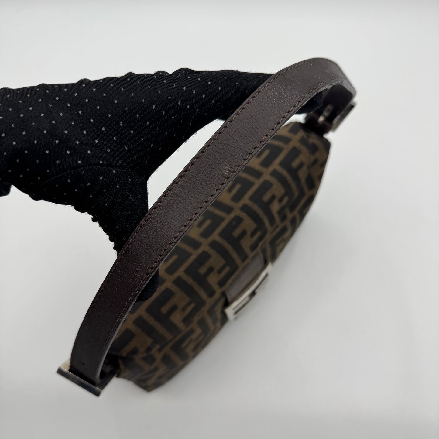 Fendi Tobacco Zucca Double Flap Baguette