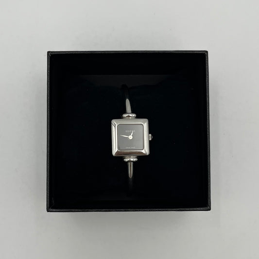 Gucci 1900L Square Black Dial Stainless Steel Bangle