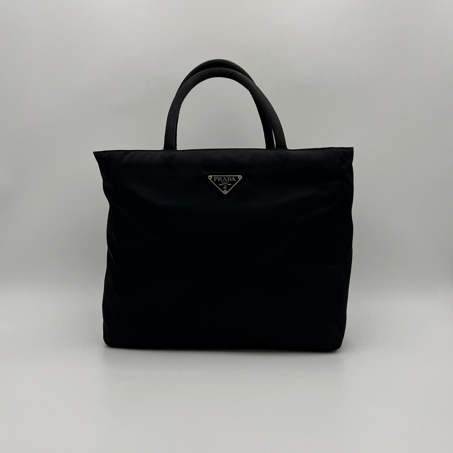 Prada Black Nylon Medium Zip Tote
