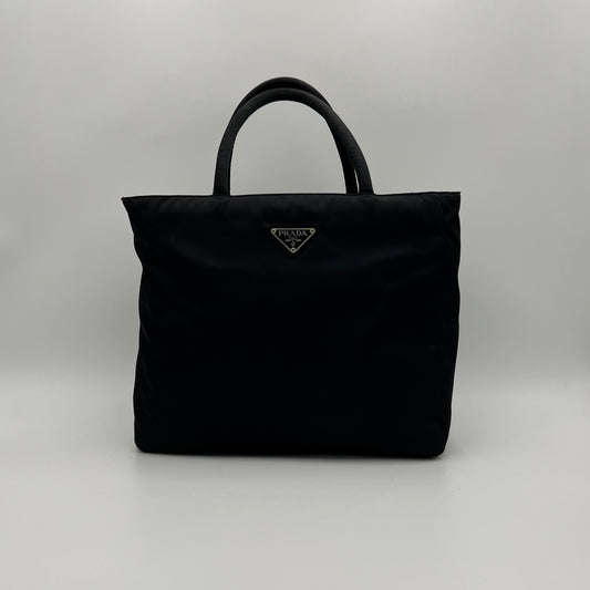 Prada Black Nylon Medium Zip Tote