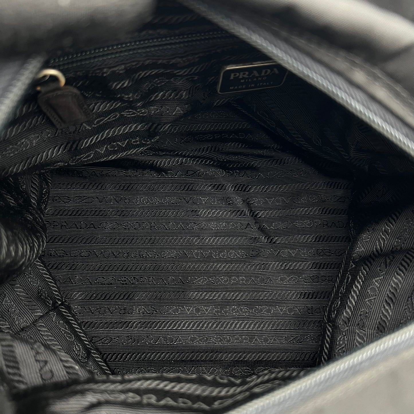 Prada Black Nylon Medium Zip Tote