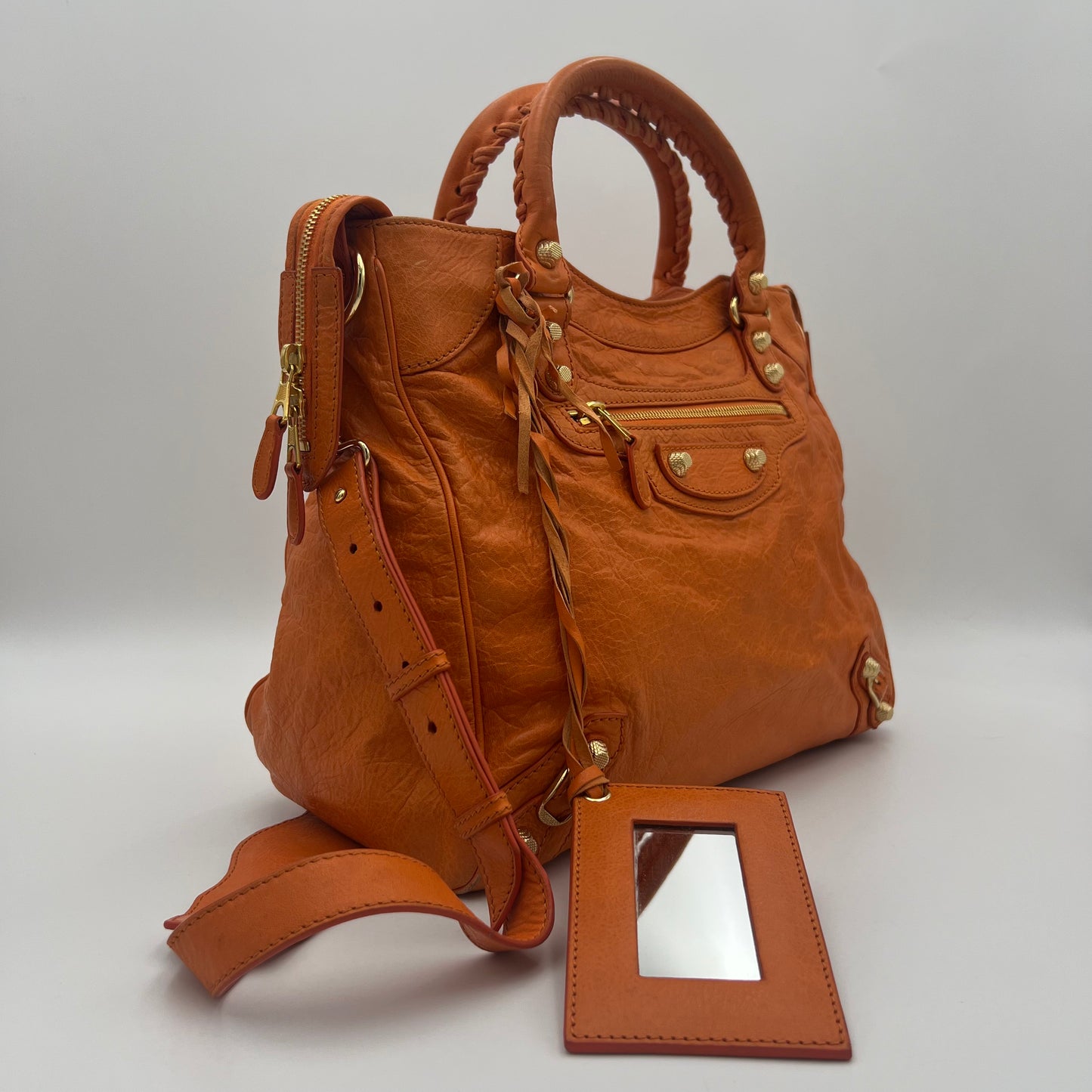 Balenciaga Orange Leather Giant 12 Velo GHW