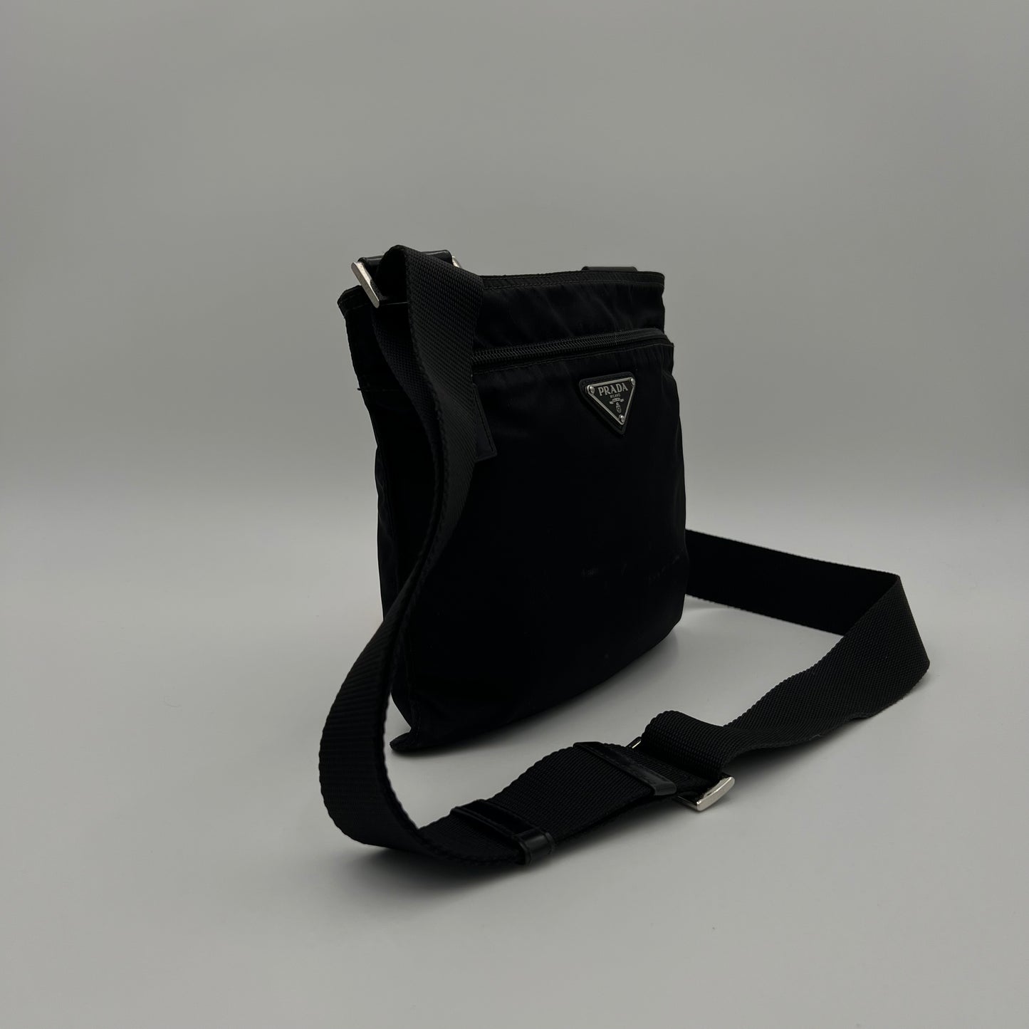 Prada Black Nylon Small Men's Crossbody