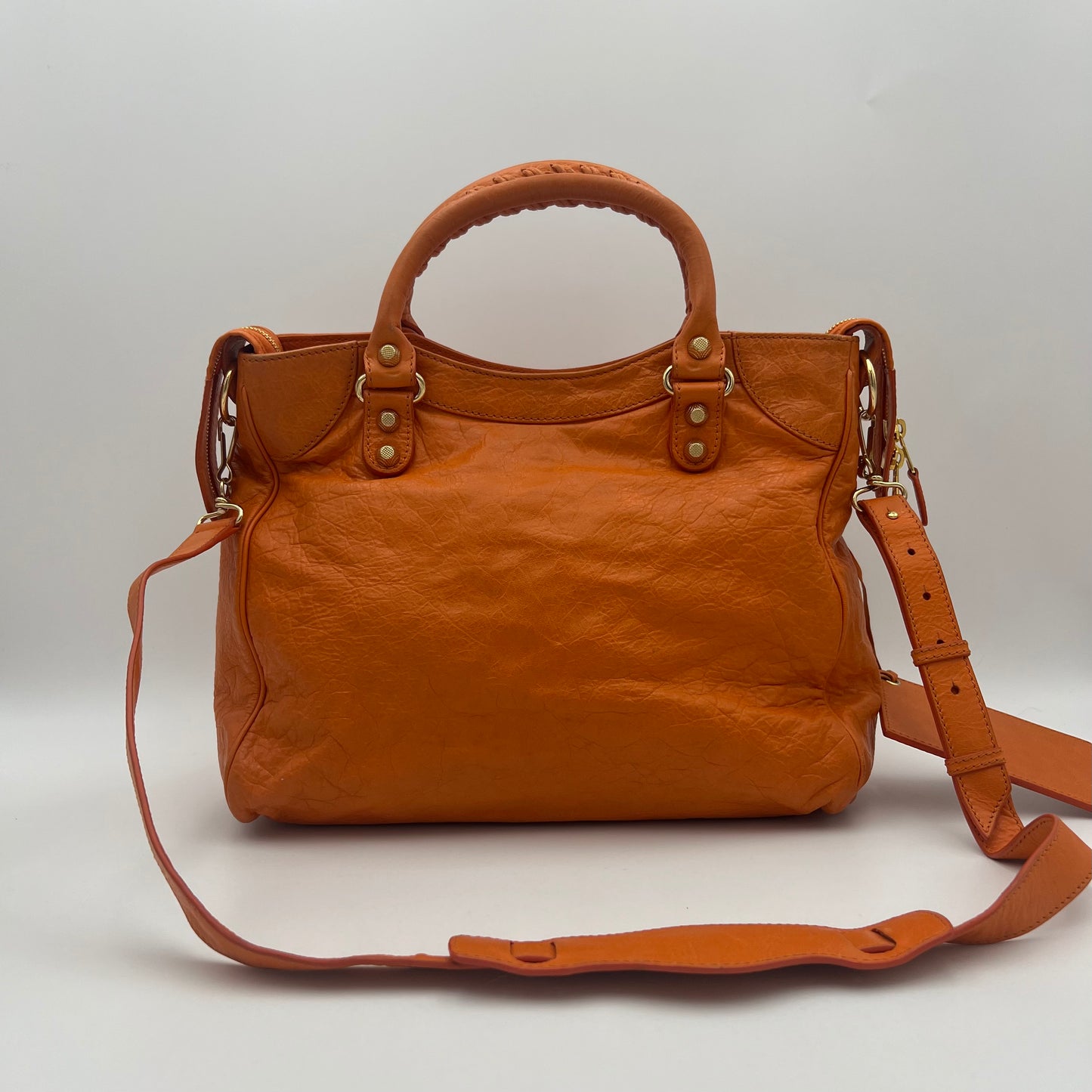 Balenciaga Orange Leather Giant 12 Velo GHW