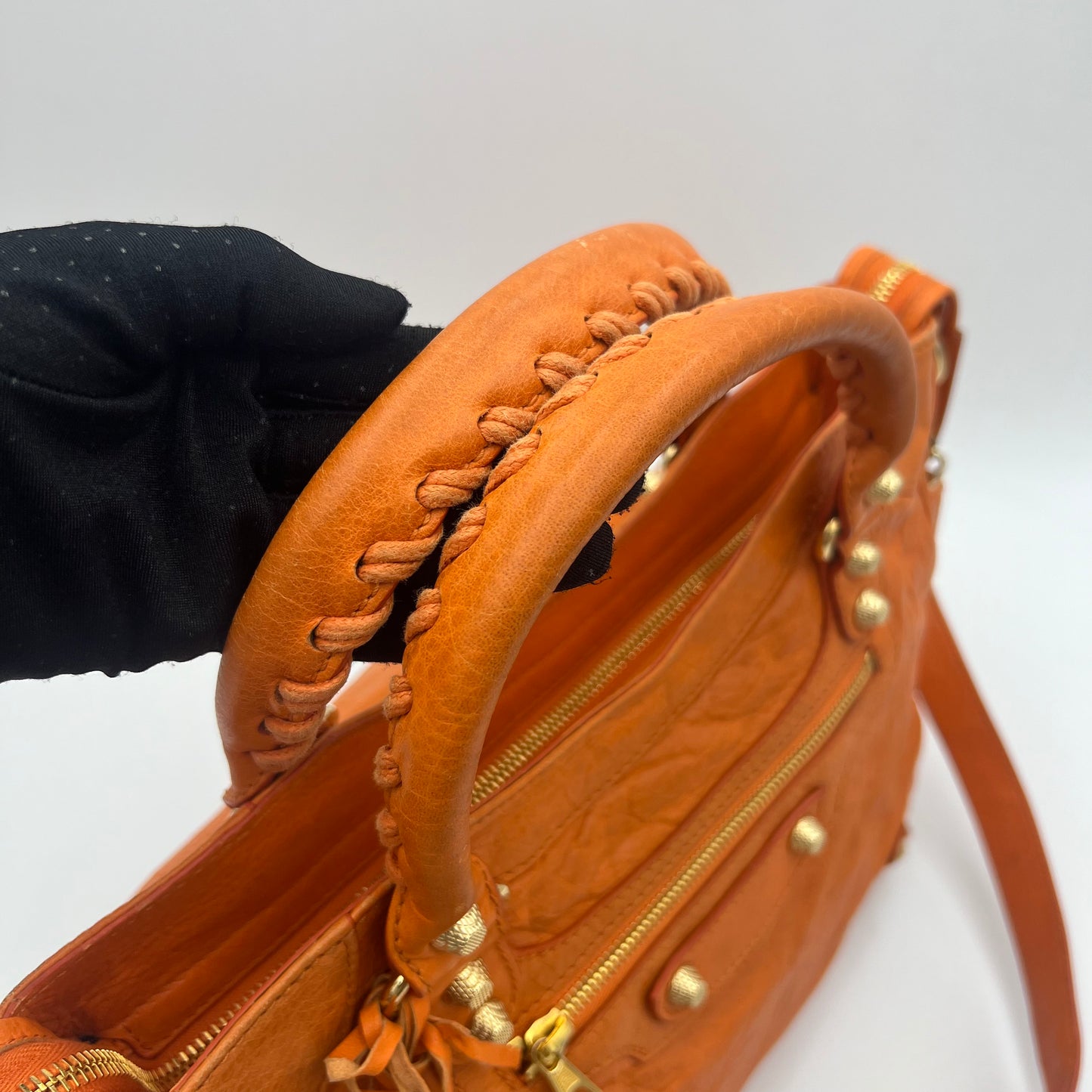 Balenciaga Orange Leather Giant 12 Velo GHW