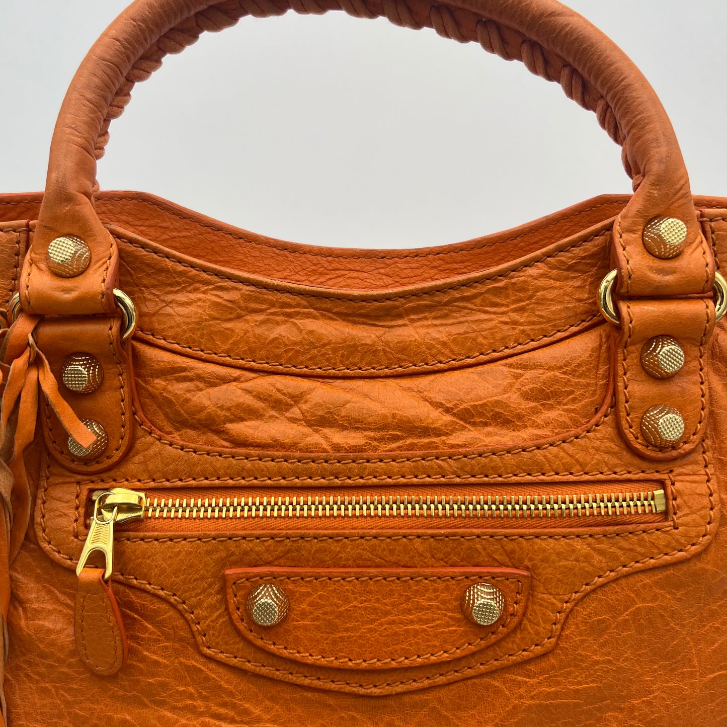 Balenciaga Orange Leather Giant 12 Velo GHW