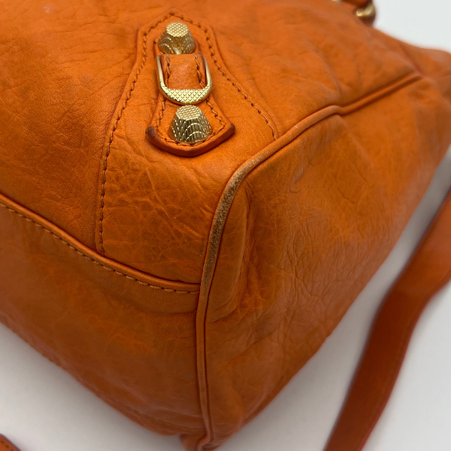 Balenciaga Orange Leather Giant 12 Velo GHW