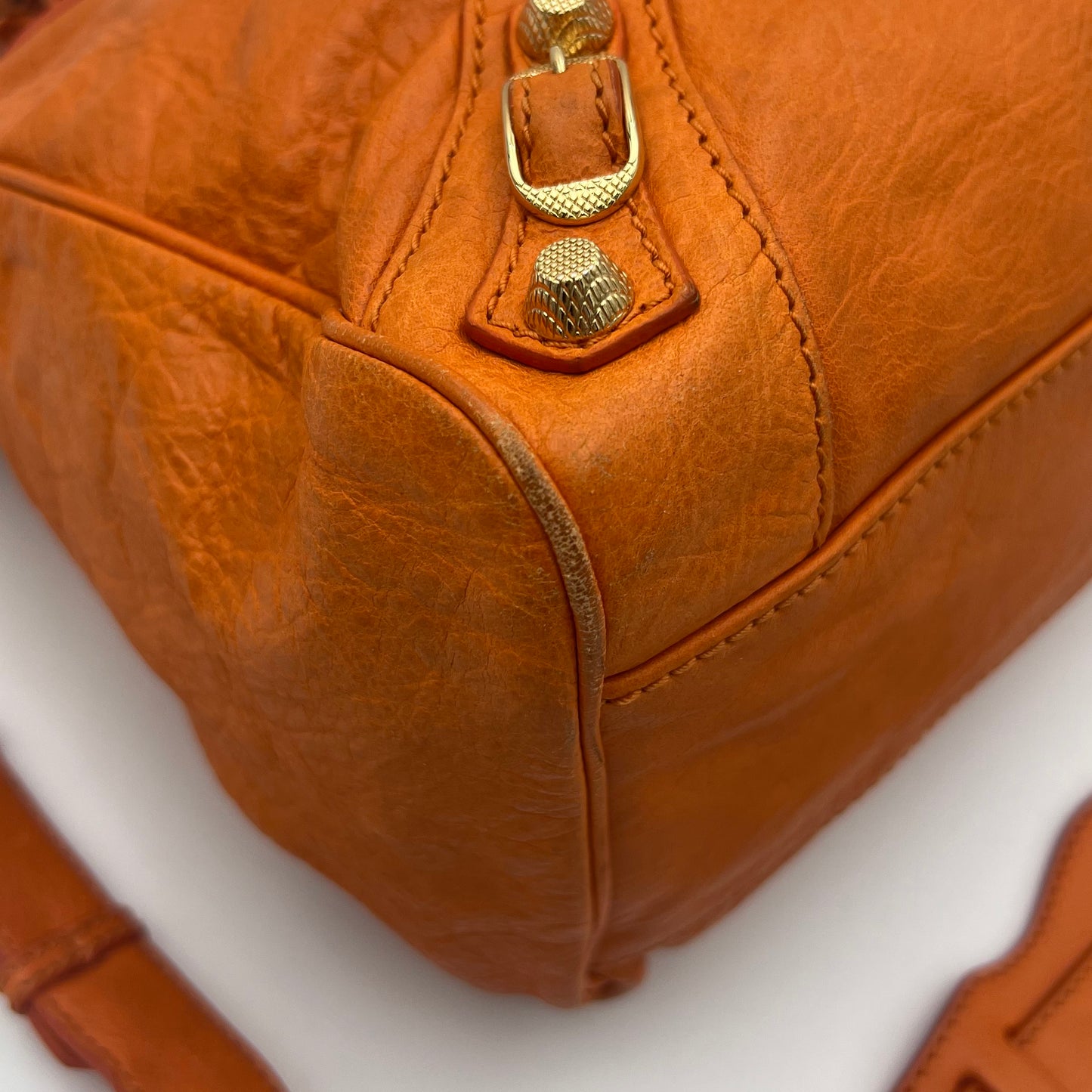 Balenciaga Orange Leather Giant 12 Velo GHW