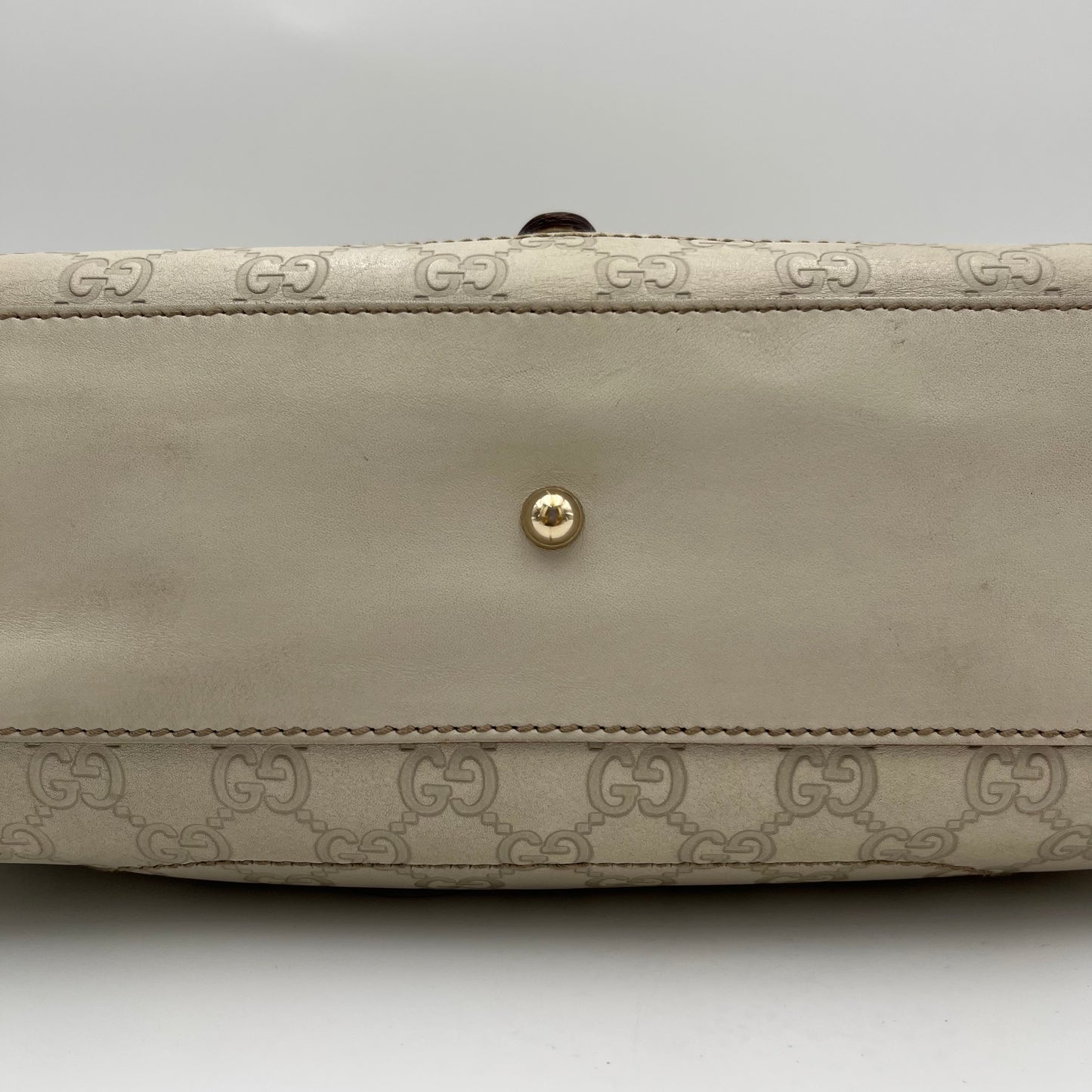 Gucci Off White Guccissima Leather Jackie Shoulder Bag