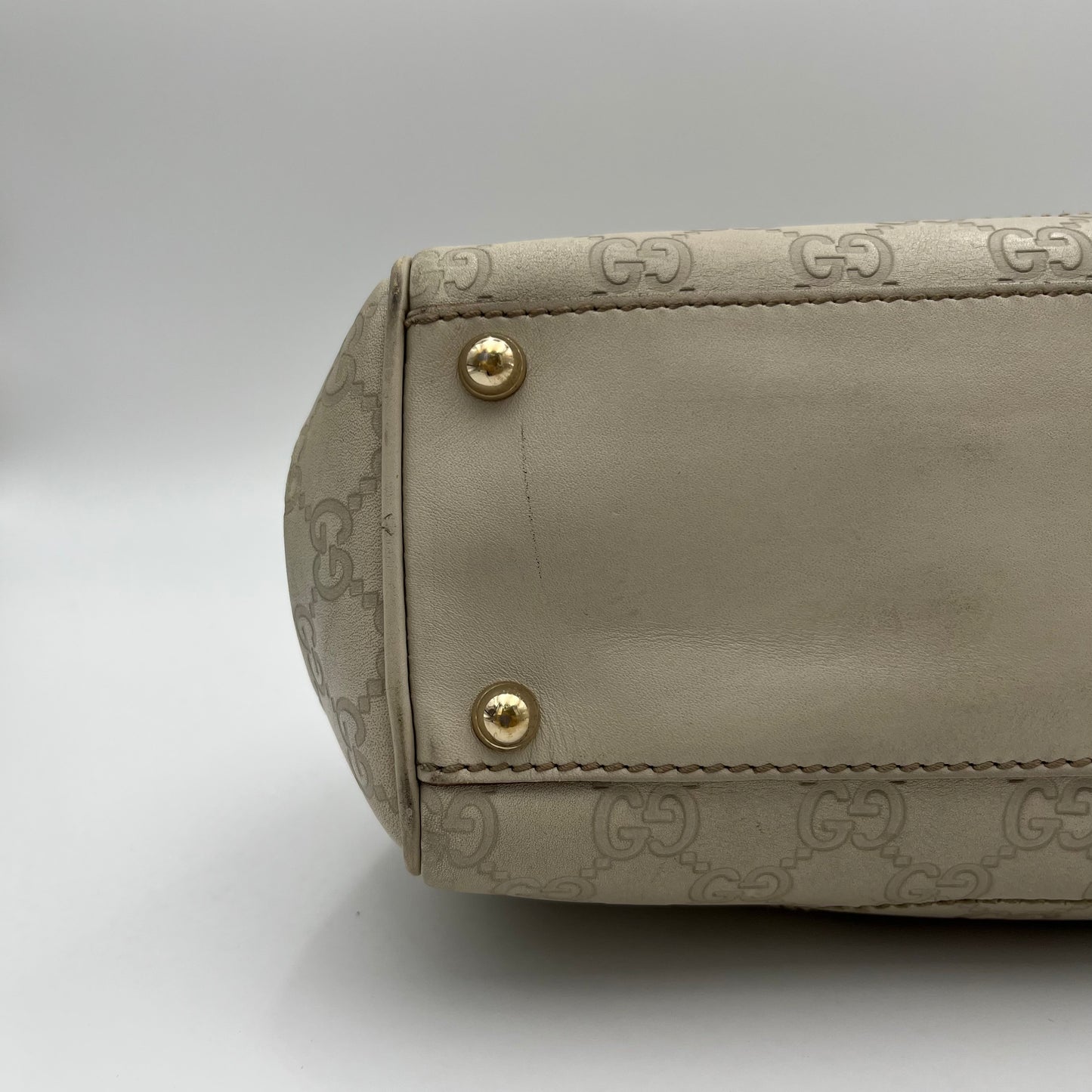 Gucci Off White Guccissima Leather Jackie Shoulder Bag