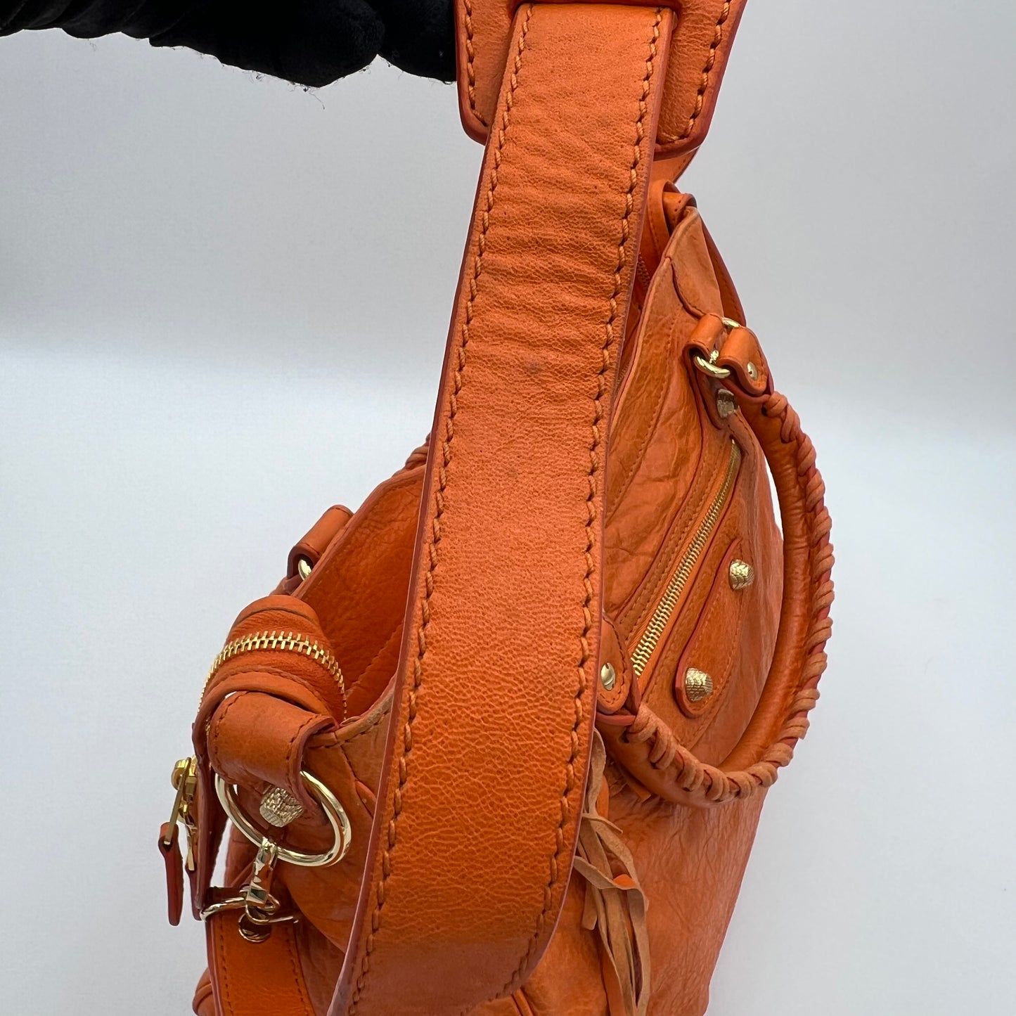 Balenciaga Orange Leather Giant 12 Velo GHW