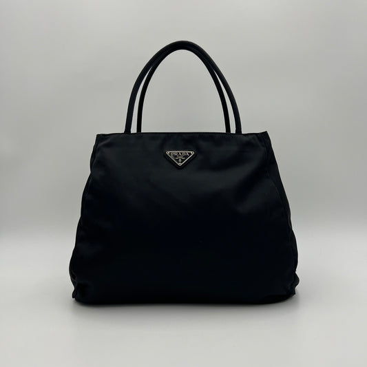 Prada Black Nylon Medium Open Tote