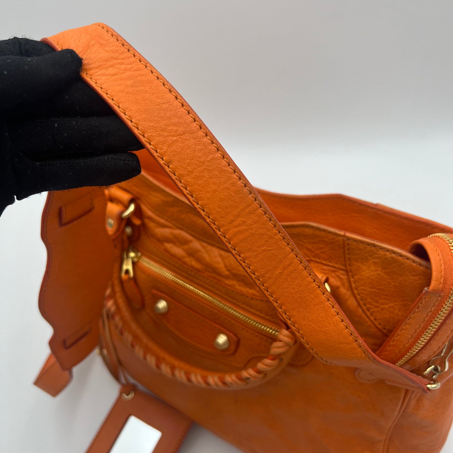 Balenciaga Orange Leather Giant 12 Velo GHW