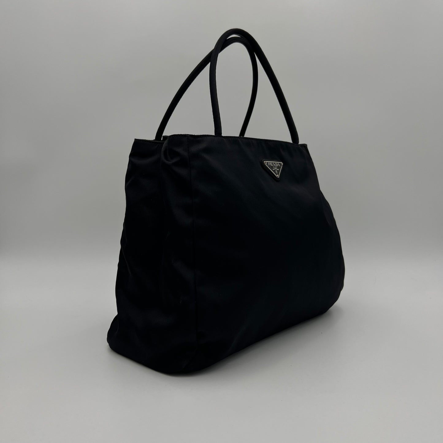 Prada Black Nylon Medium Open Tote