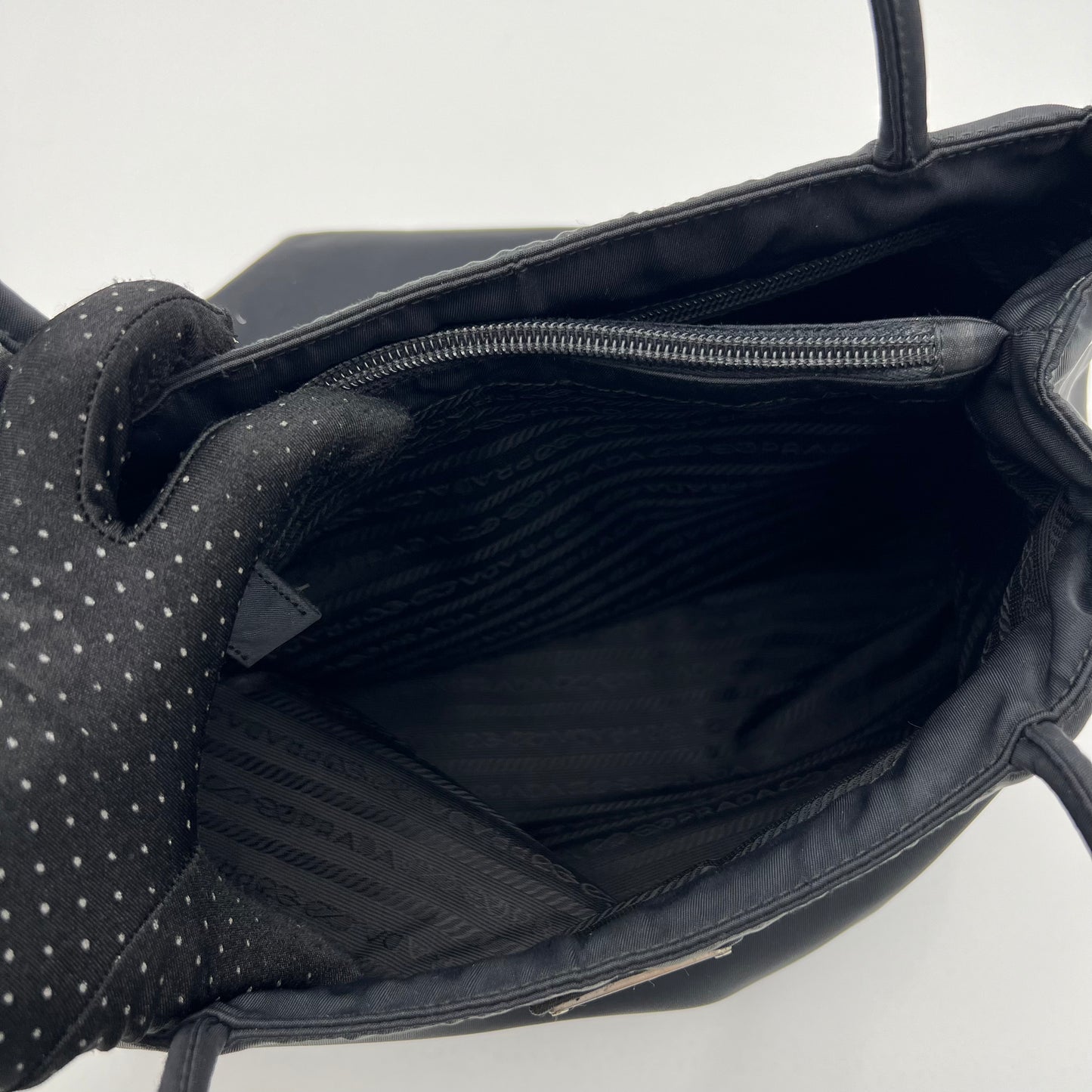 Prada Black Nylon Medium Open Tote