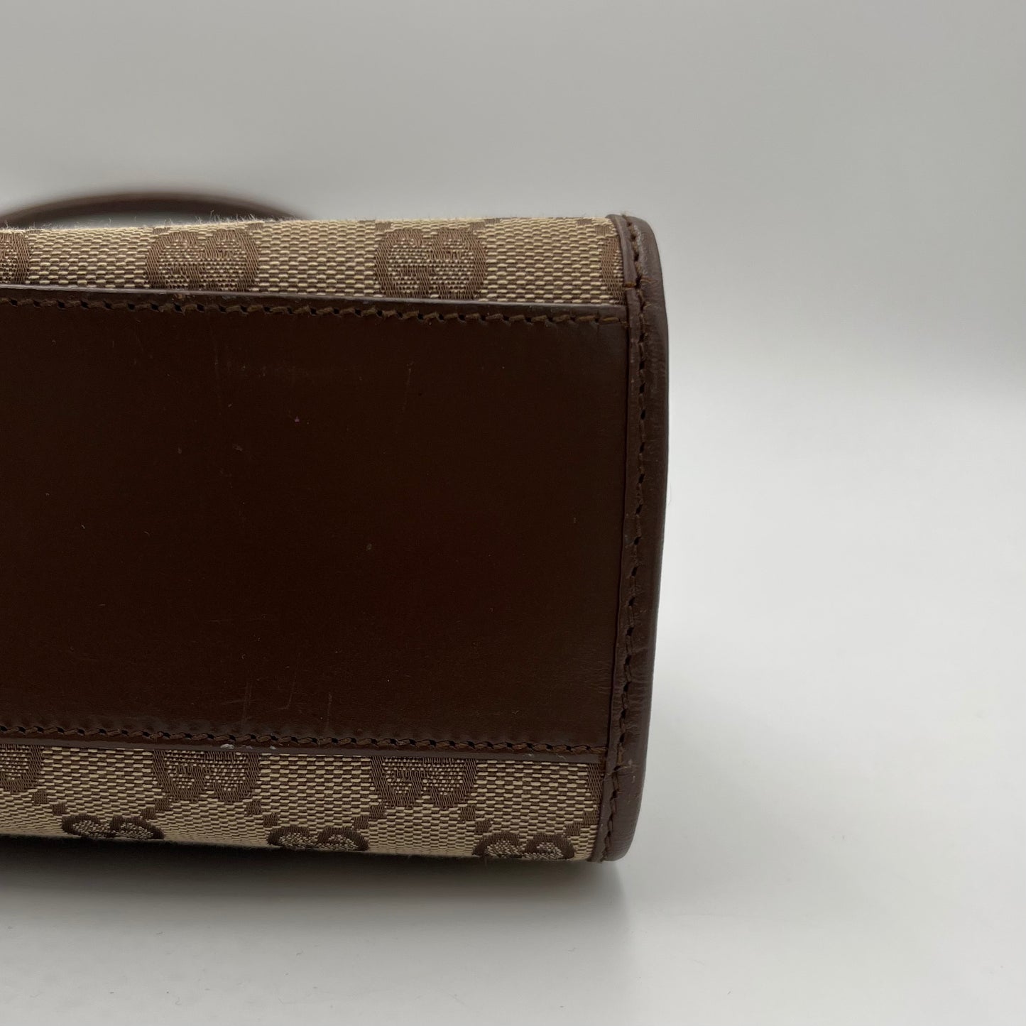 Gucci Brown Monogram Canvas and Leather Square Jackie