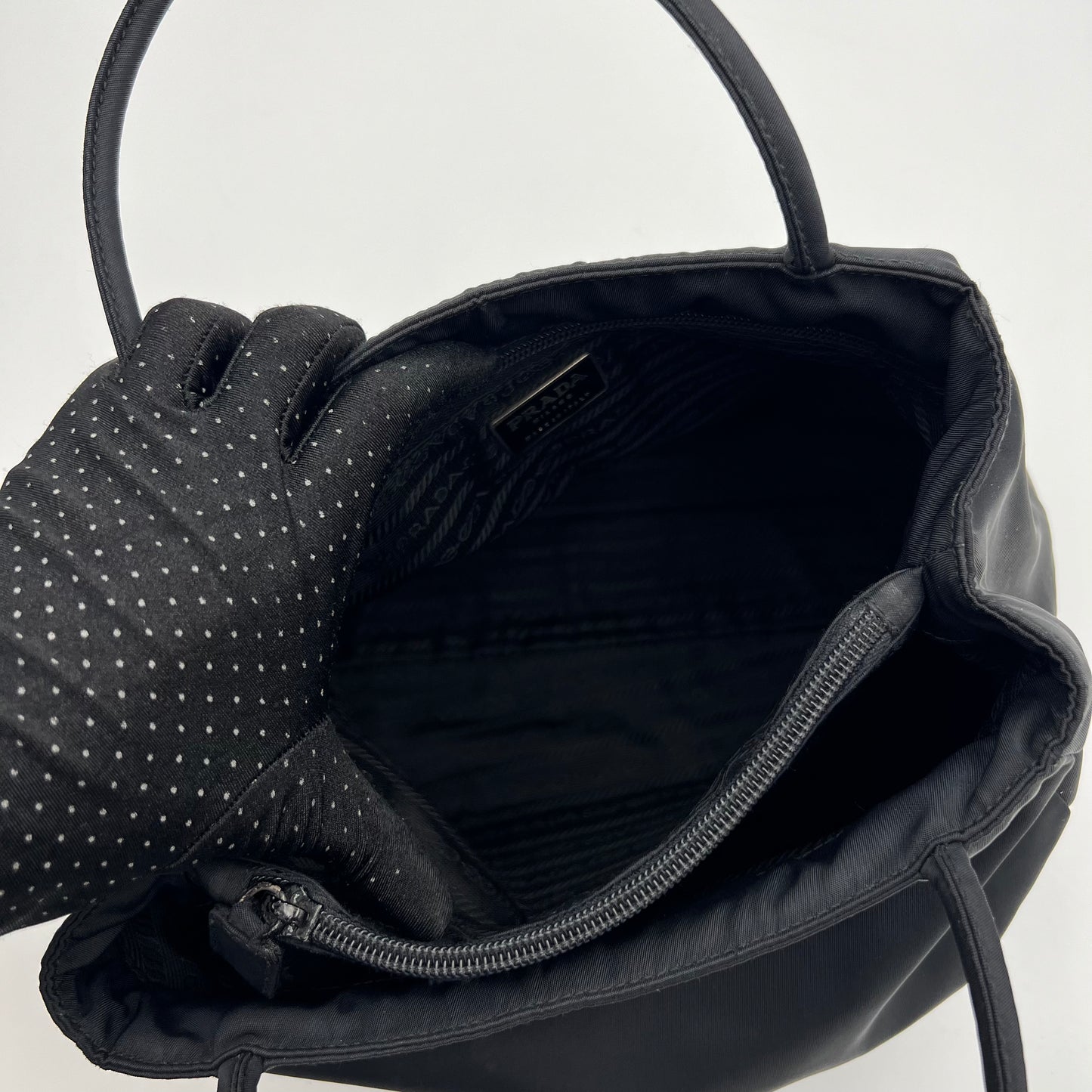 Prada Black Nylon Medium Open Tote