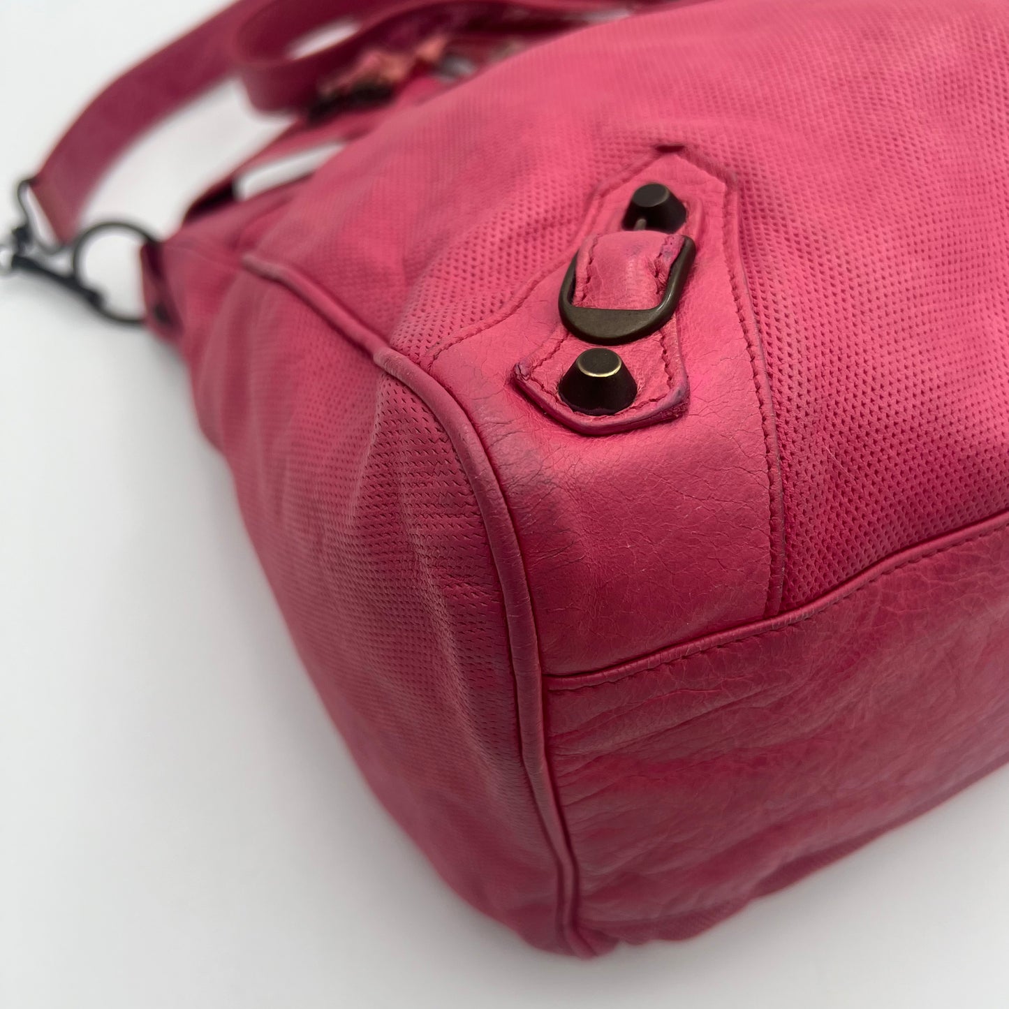 Balenciaga Pink Perforated Leather Classic Velo