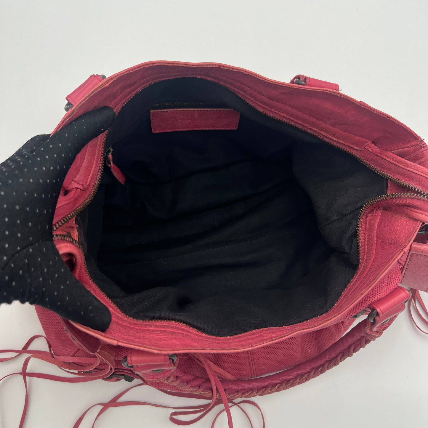 Balenciaga Pink Perforated Leather Classic Velo