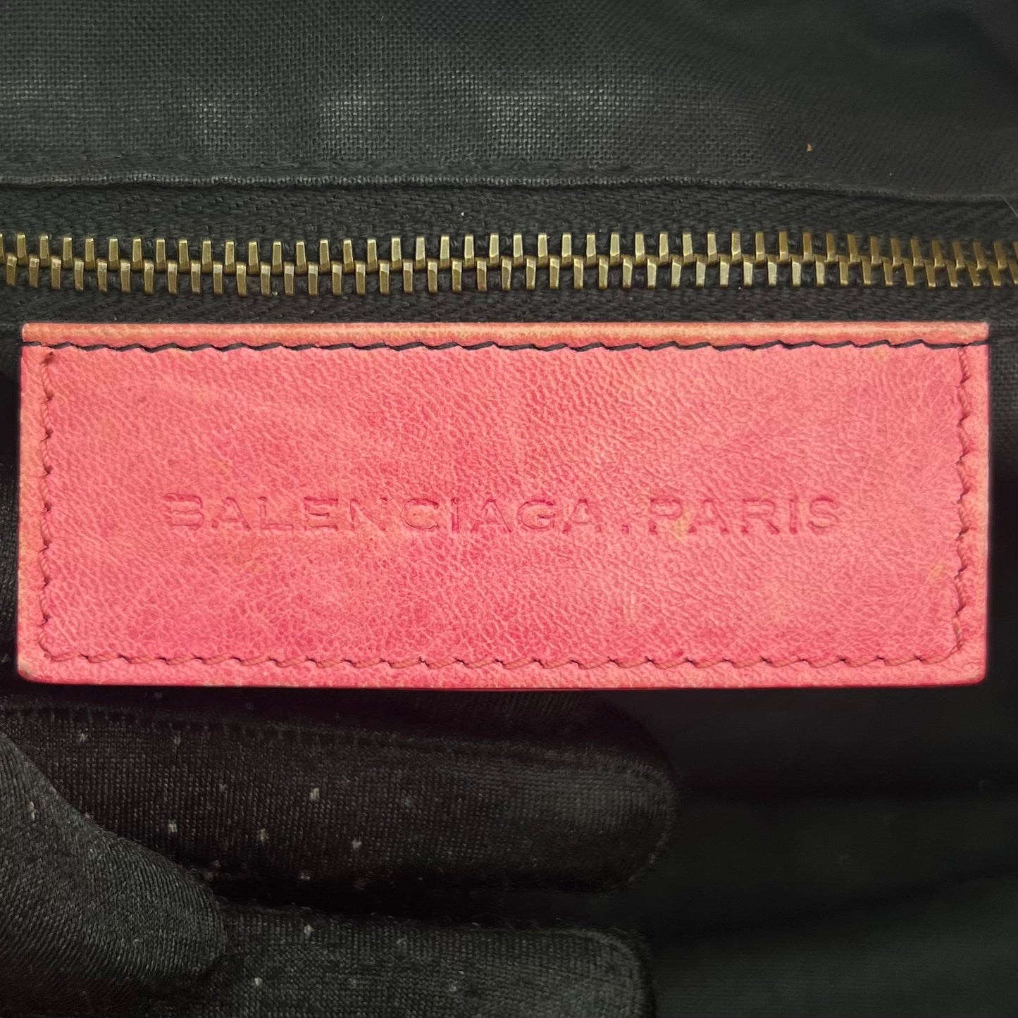 Balenciaga Pink Perforated Leather Classic Velo