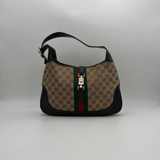 Gucci Brown Monogram Canvas Sherryline Jackie O Hobo Bag