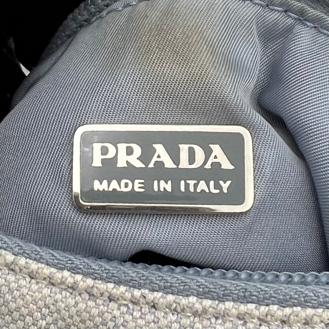 Prada Sports Light Blue Canvas Mini Hobo Bag