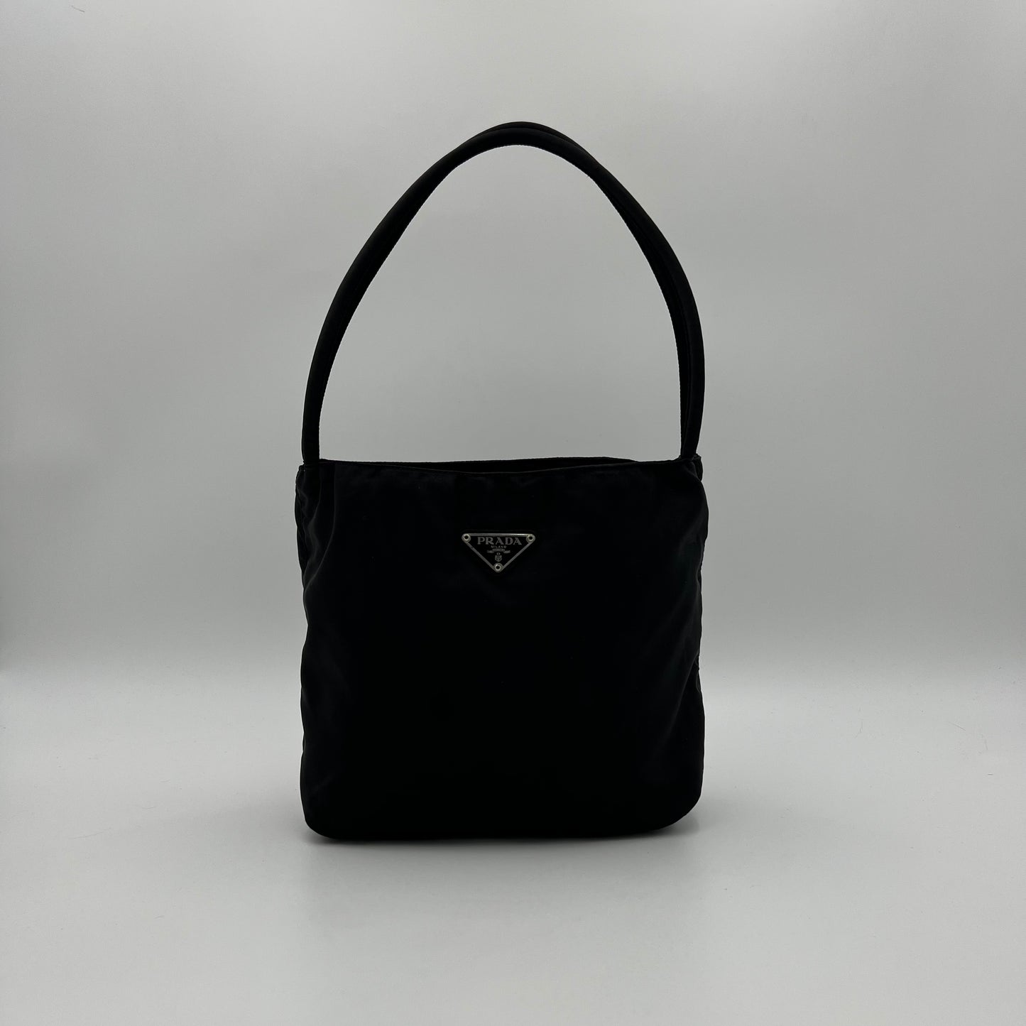 Prada Black Nylon Double Strap Small Tote