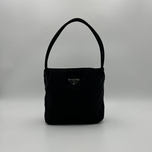 Prada Black Nylon Double Strap Small Tote