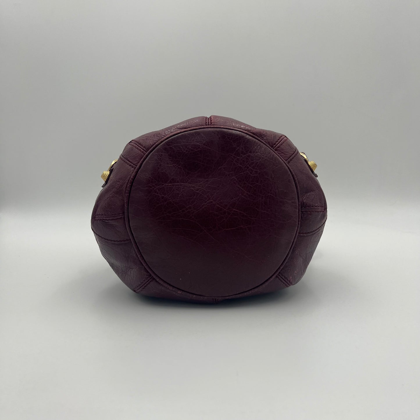 Balenciaga Wine Leather Giant 12 Mini Pompon