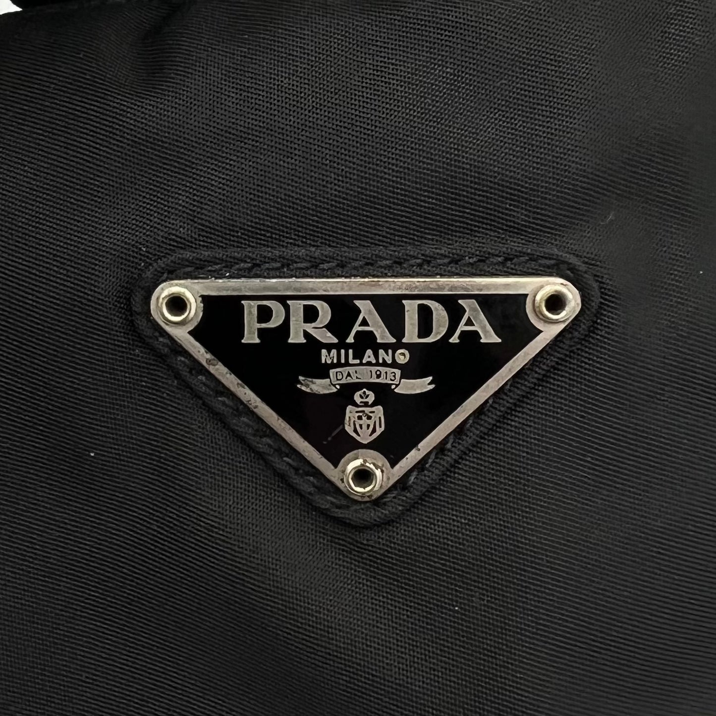 Prada Black Nylon Double Strap Small Tote