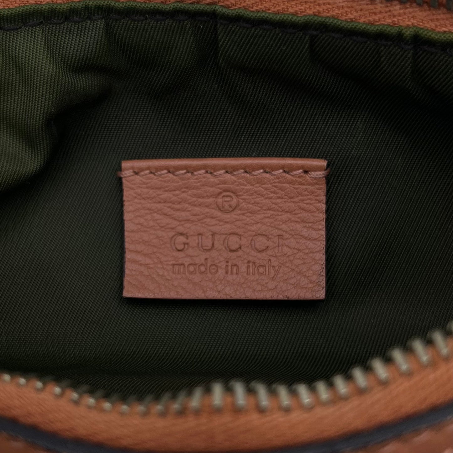Gucci Brown Monogram Canvas Salmon Pink Leather Hobo Pochette