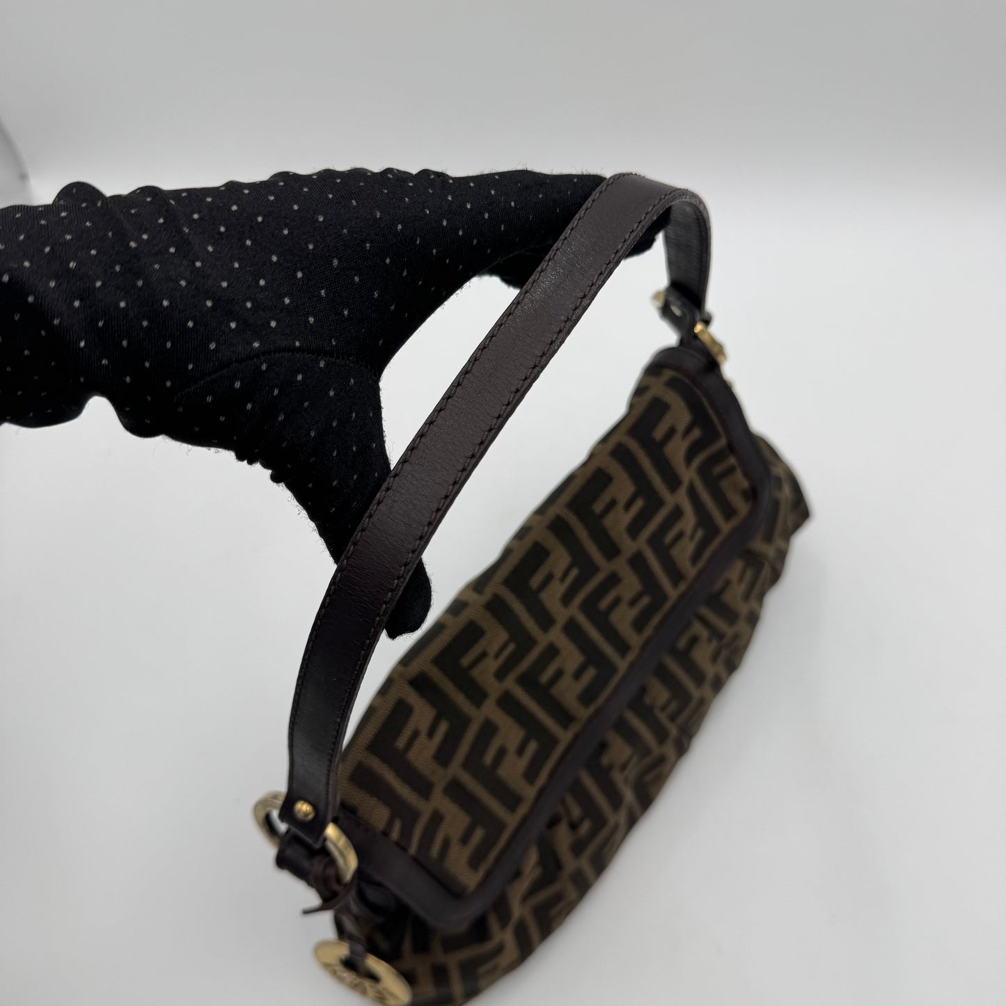 Fendi Tobacco Zucca Canvas Chef Flap Shoulder Bag