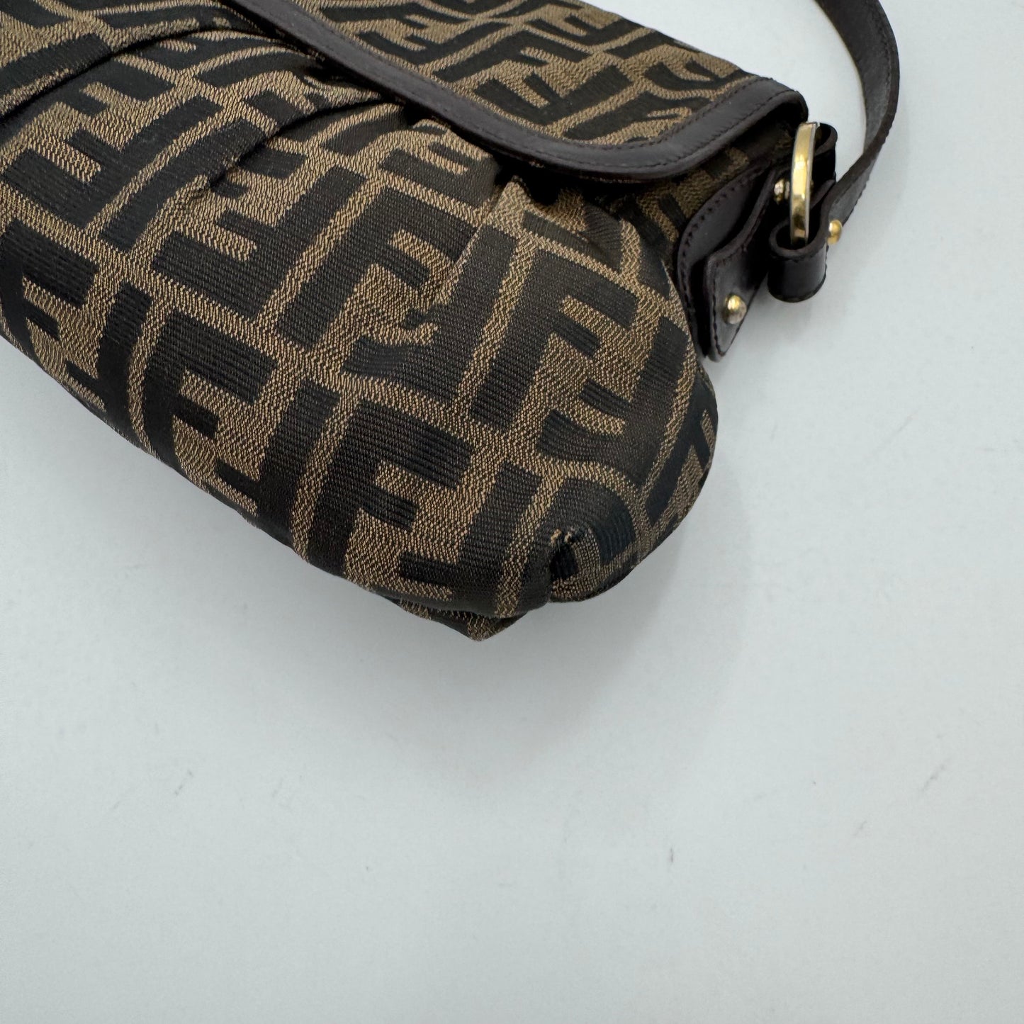 Fendi Tobacco Zucca Canvas Chef Flap Shoulder Bag