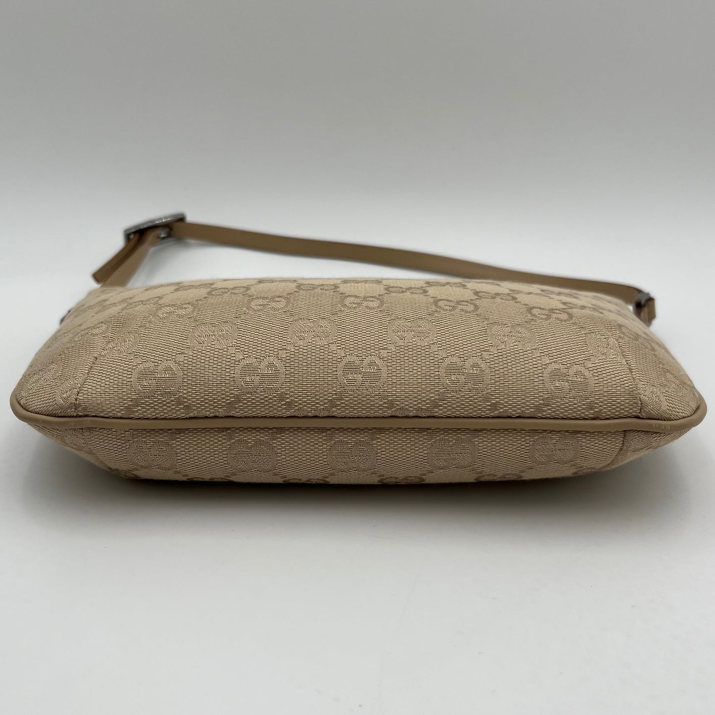 Gucci Beige Monogram Canvas and Leather Hobo Pochette