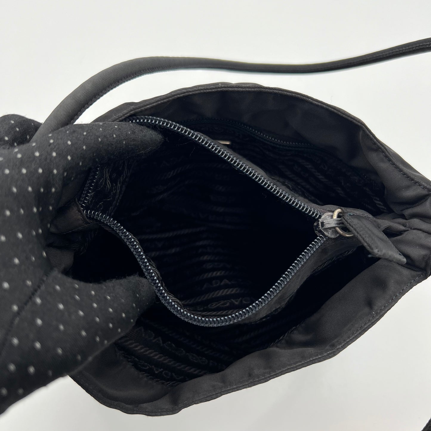 Prada Black Nylon Double Strap Small Tote