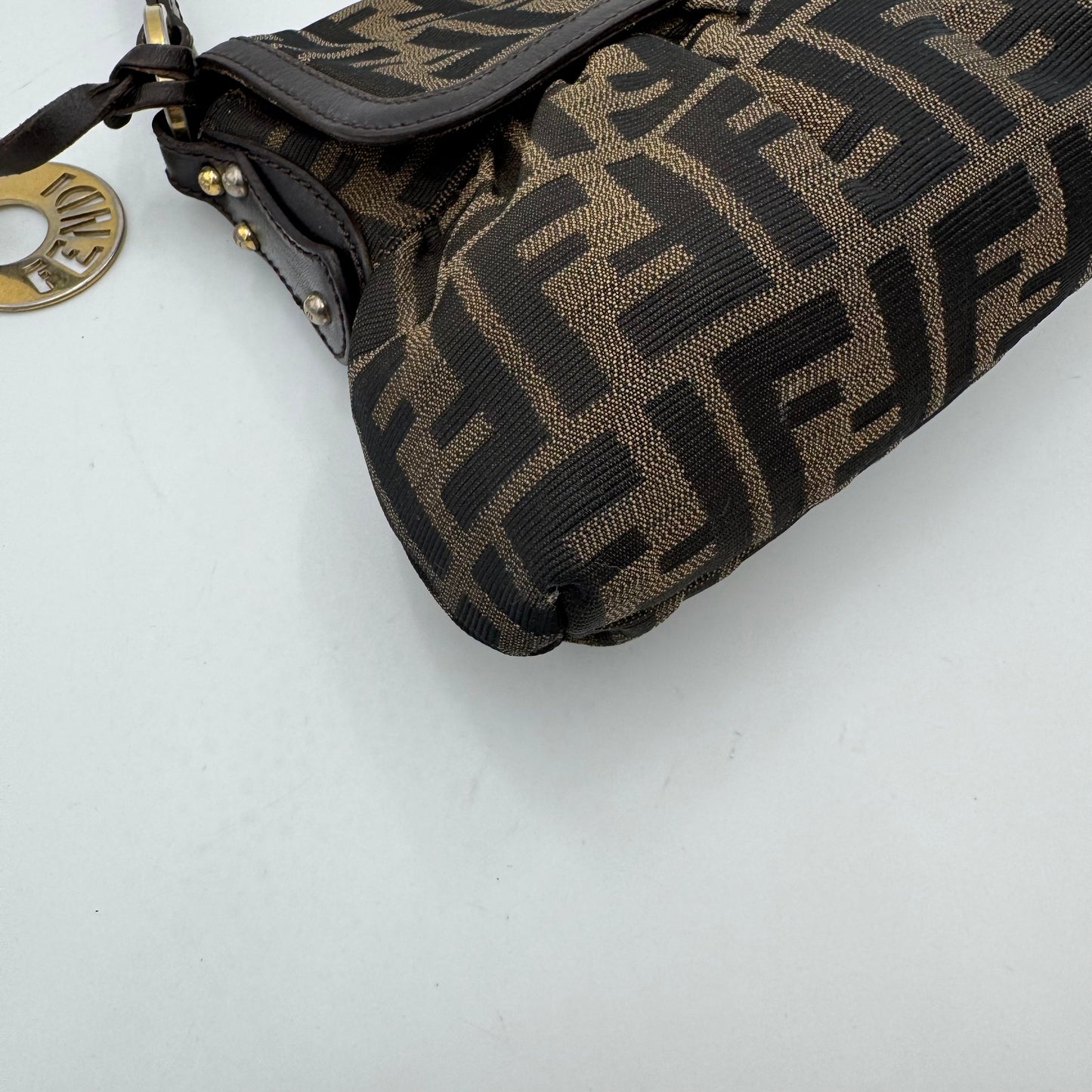 Fendi Tobacco Zucca Canvas Chef Flap Shoulder Bag