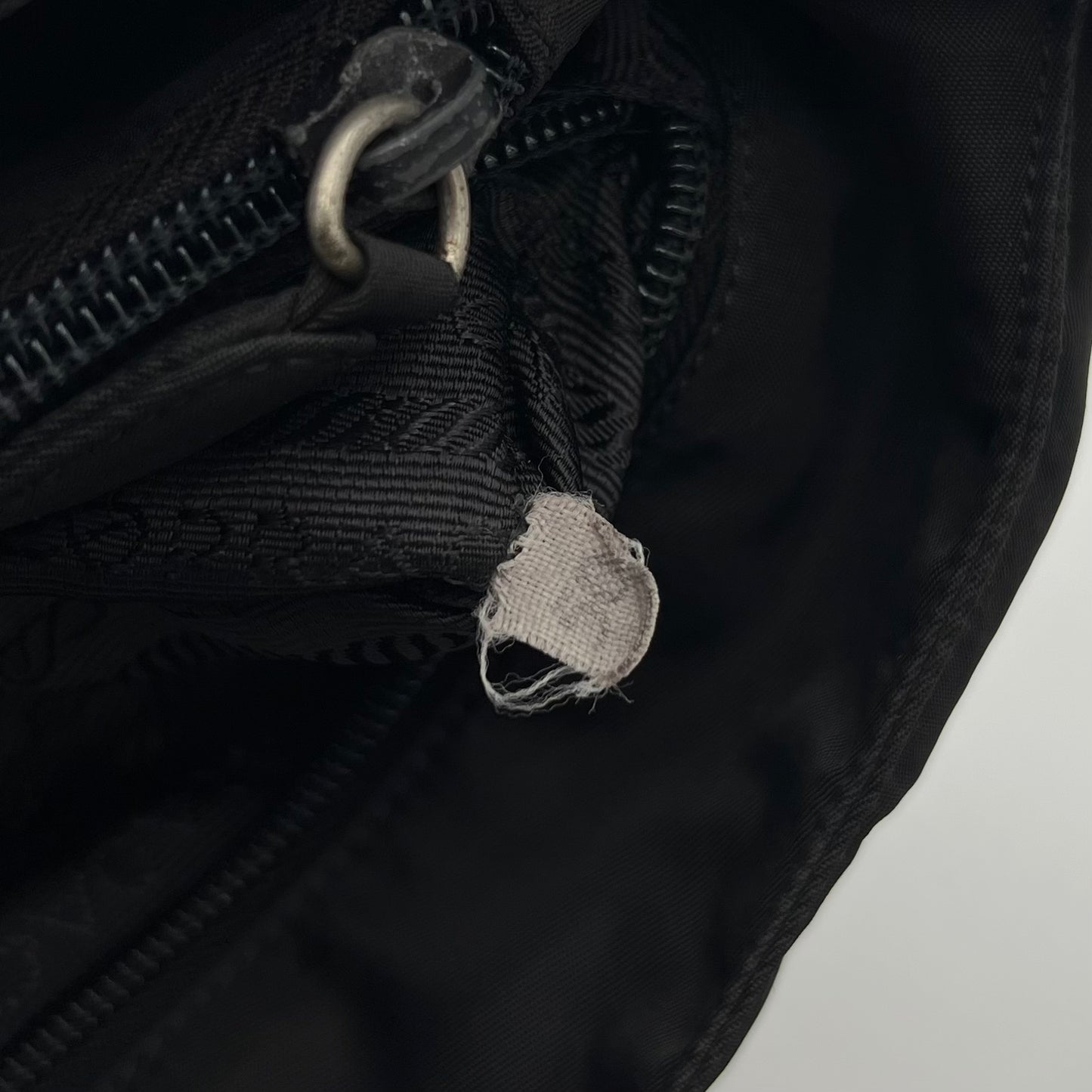 Prada Black Nylon Double Strap Small Tote