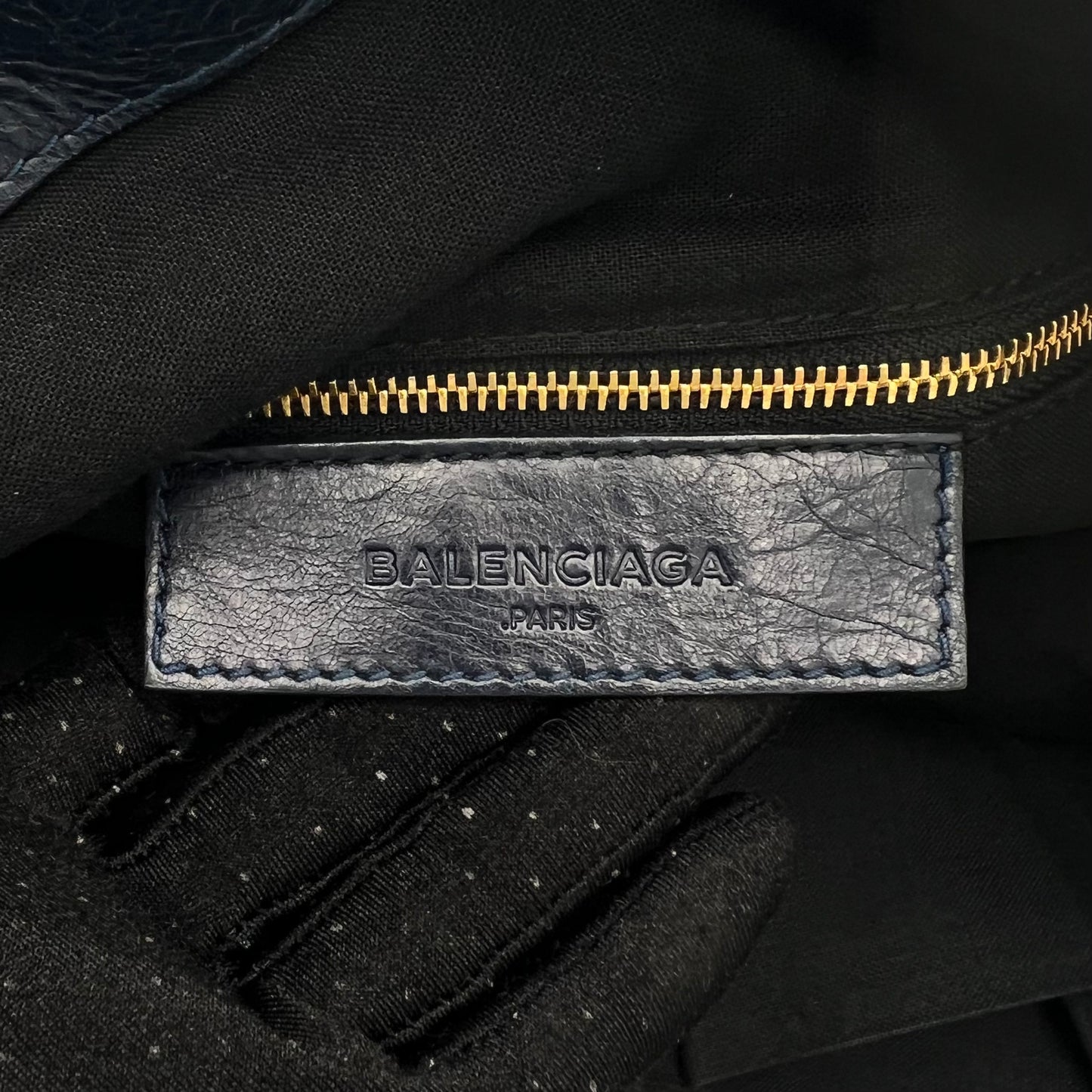 Balenciaga Navy Blue Leather Giant 12 Bowling Two-Way Bag GHW
