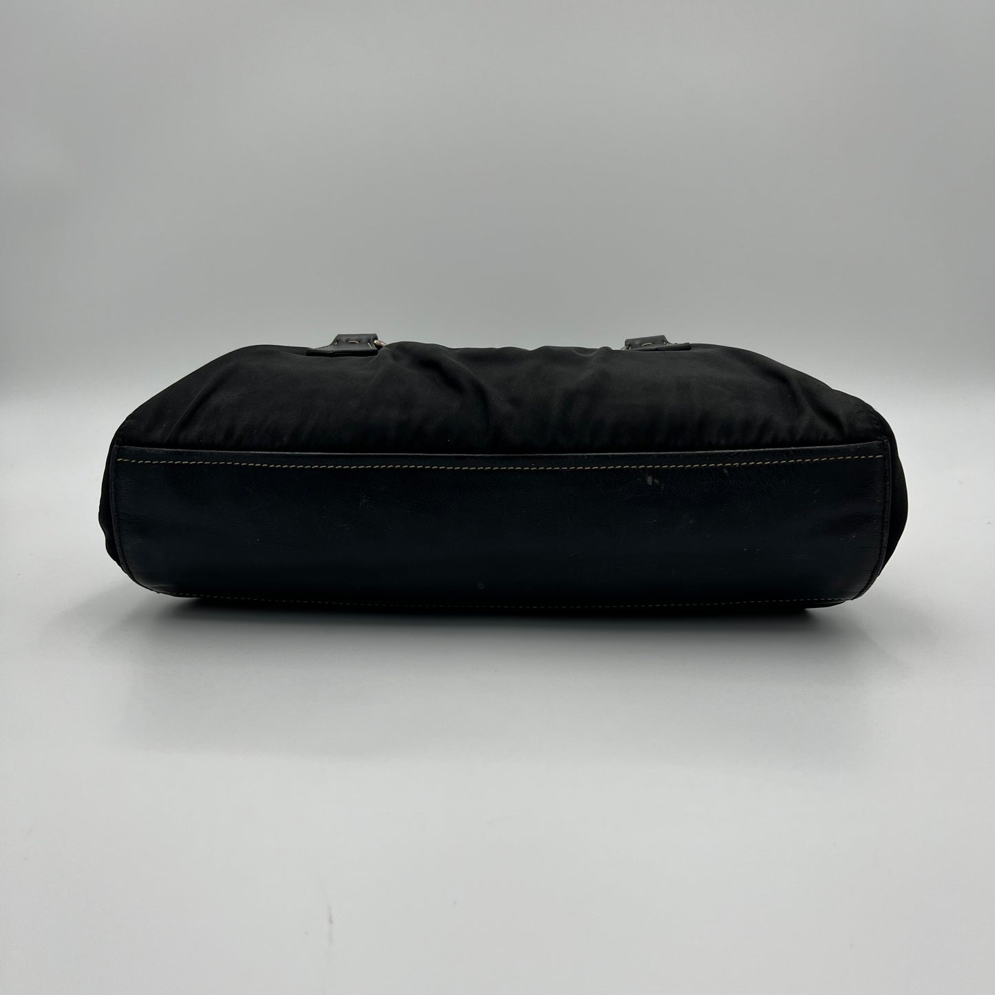Prada Black Nylon and Leather Easy Shoulder Bag
