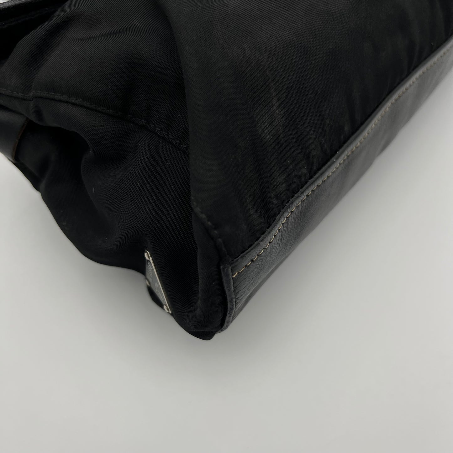Prada Black Nylon and Leather Easy Shoulder Bag