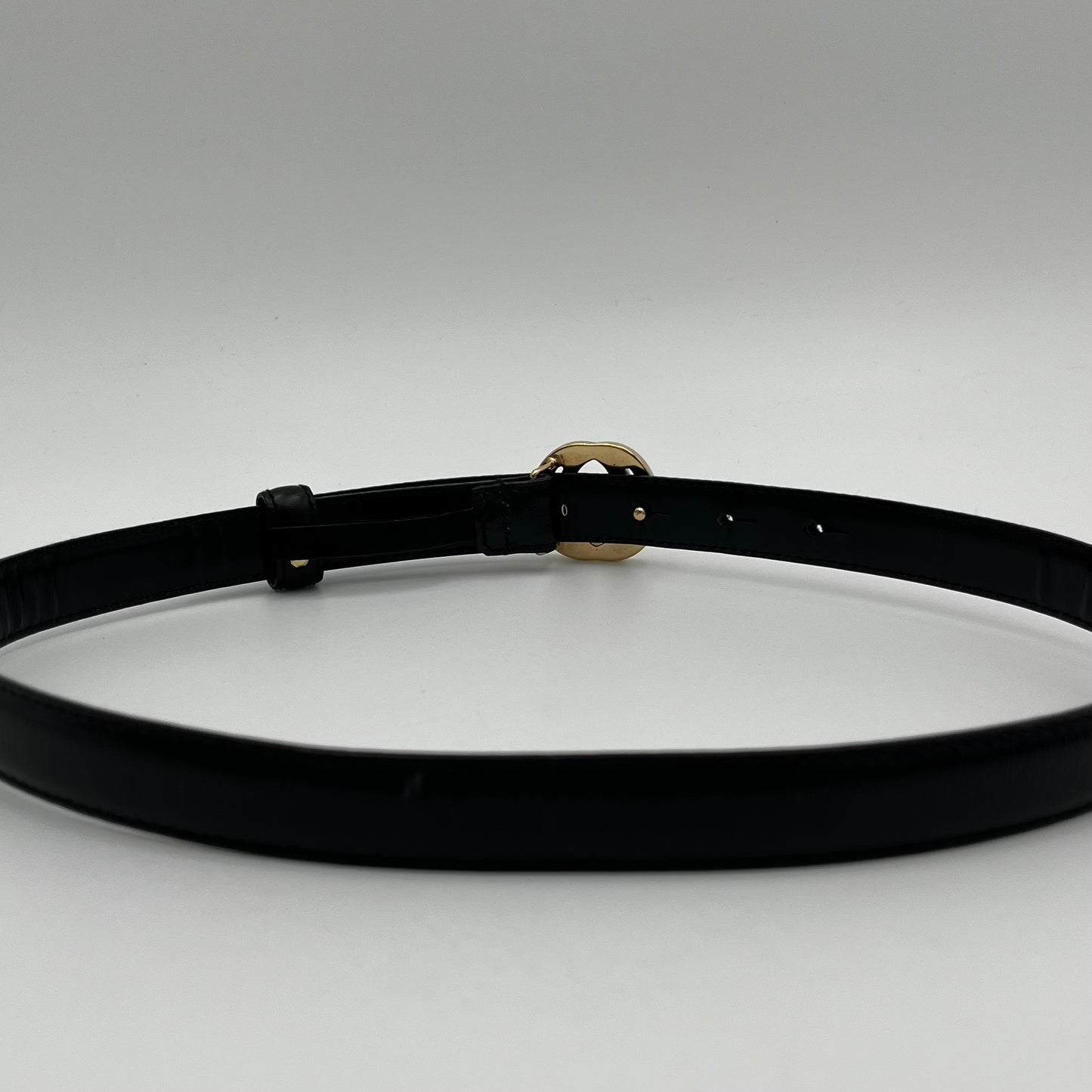 Gucci Black Leather Blondie Interlocking G Belt GWH Size 65