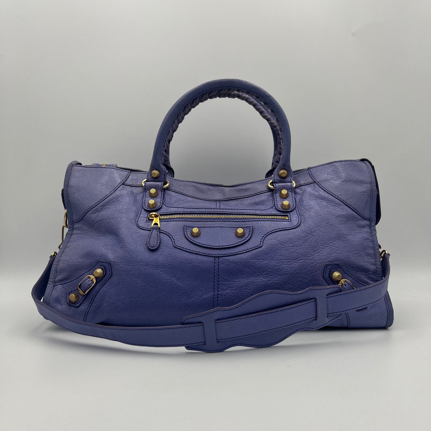 Balenciaga Periwinkle Purple Leather Giant 12 Part Time Bag GHW