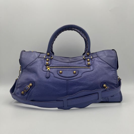 Balenciaga Periwinkle Purple Leather Giant 12 Part Time Bag GHW