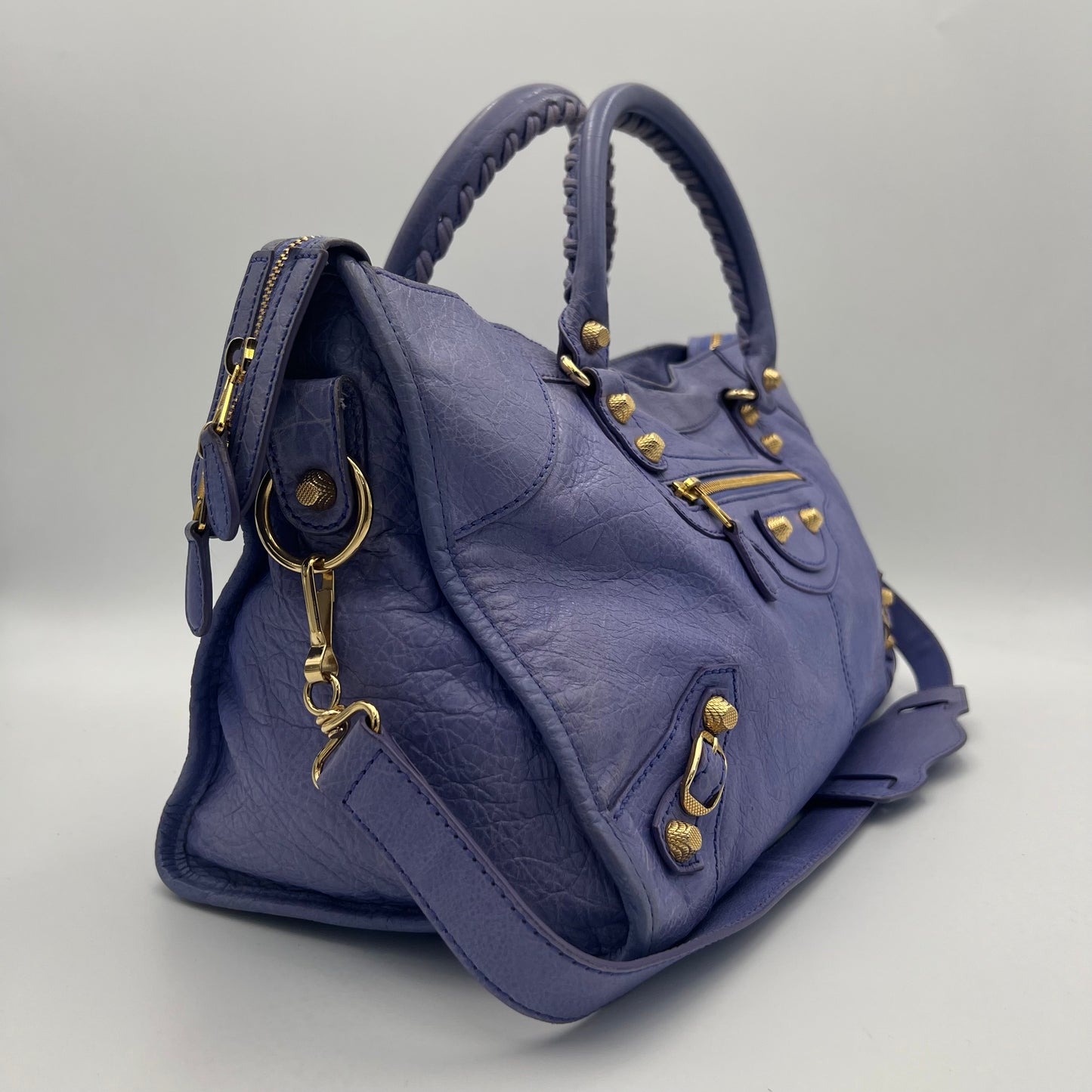 Balenciaga Periwinkle Purple Leather Giant 12 Part Time Bag GHW