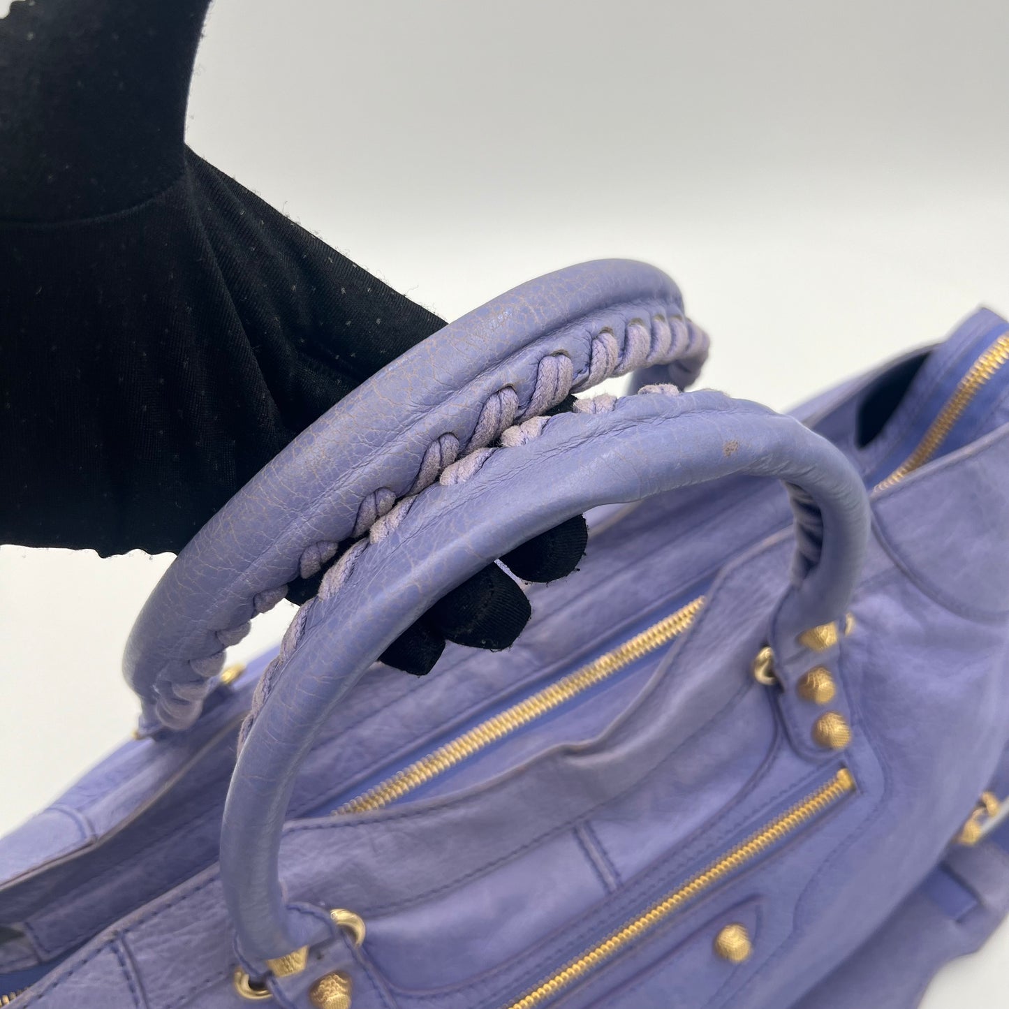 Balenciaga Periwinkle Purple Leather Giant 12 Part Time Bag GHW