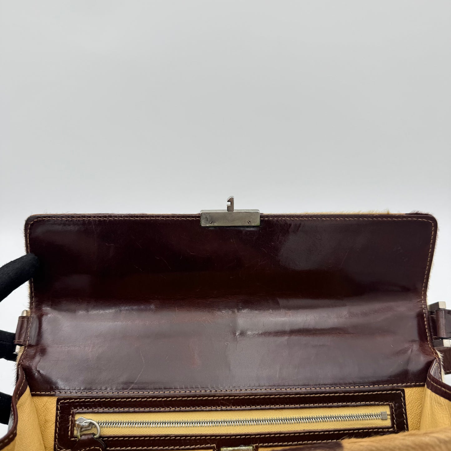 Fendi Brown Cow-print Calf Hair Shoulder Bag