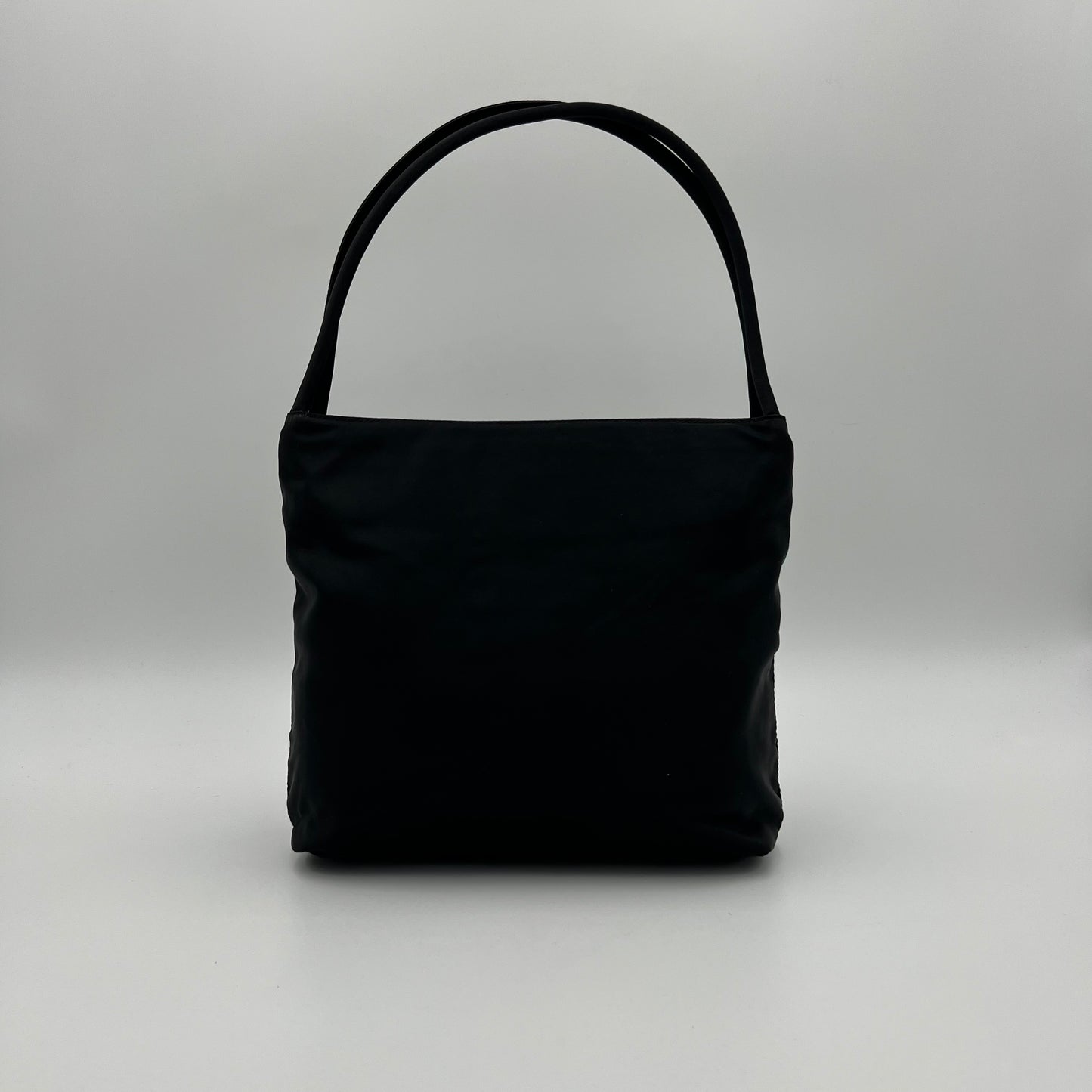 Prada Black Nylon Double Strap Small Tote
