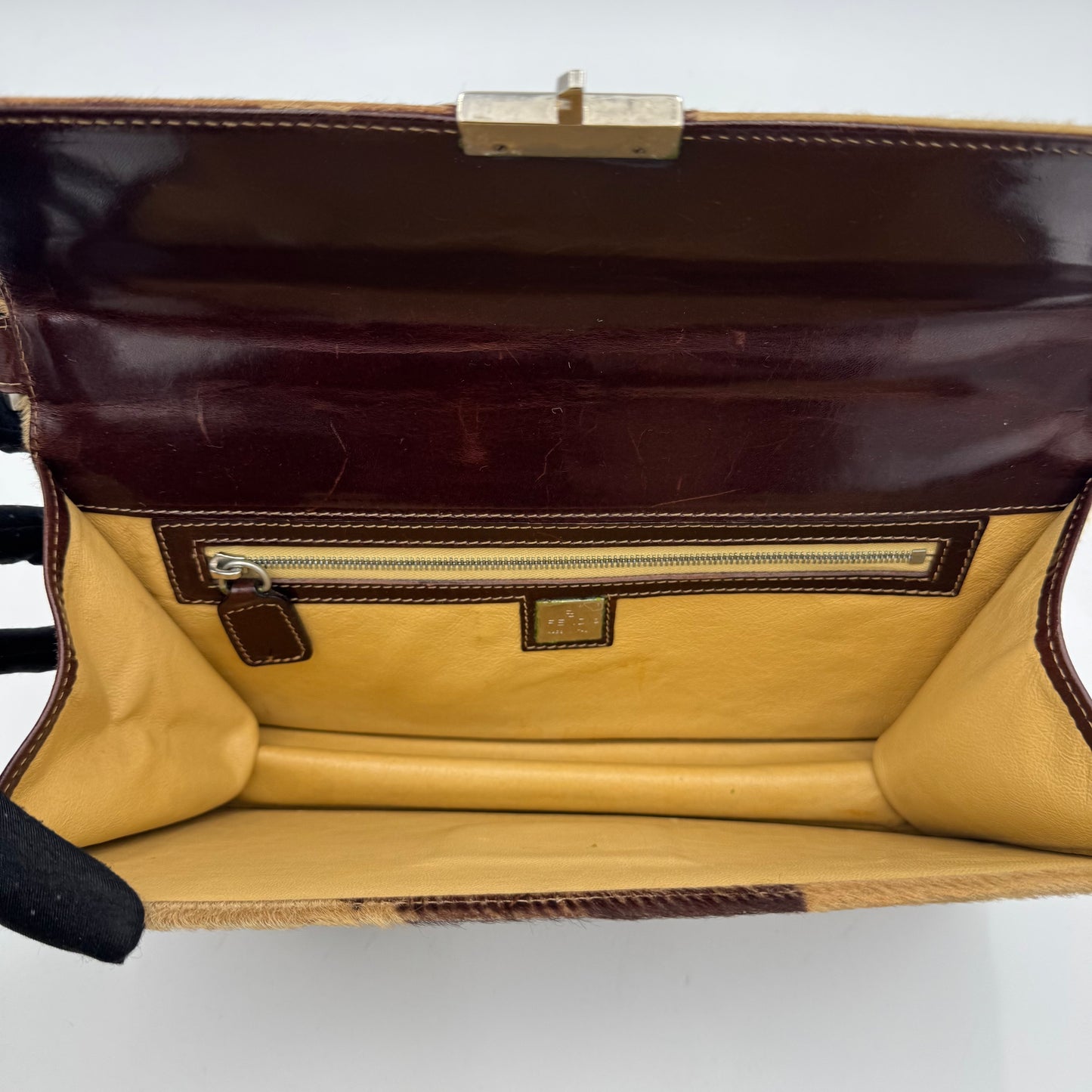 Fendi Brown Cow-print Calf Hair Shoulder Bag